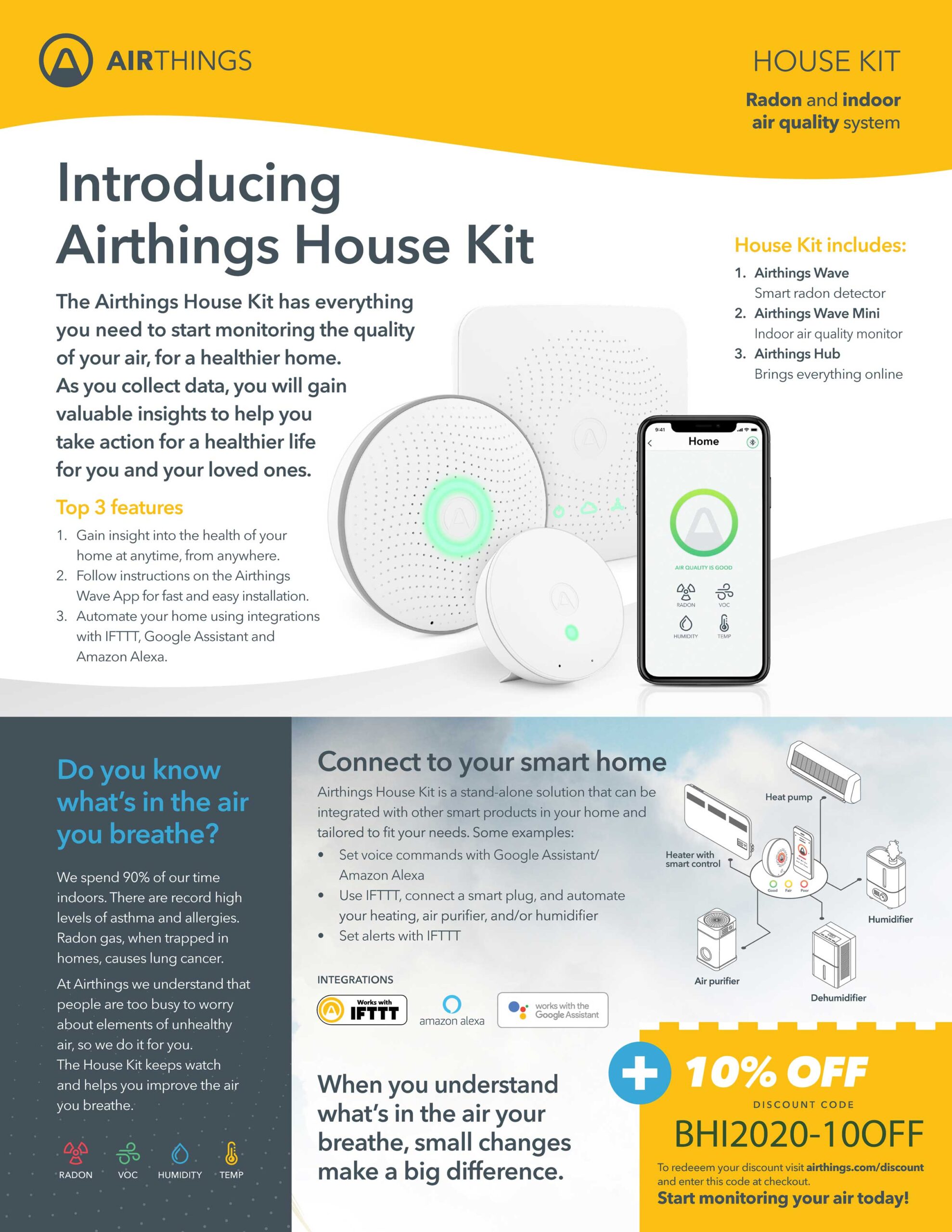 Coupon for Airthings Air Quality Monitor
